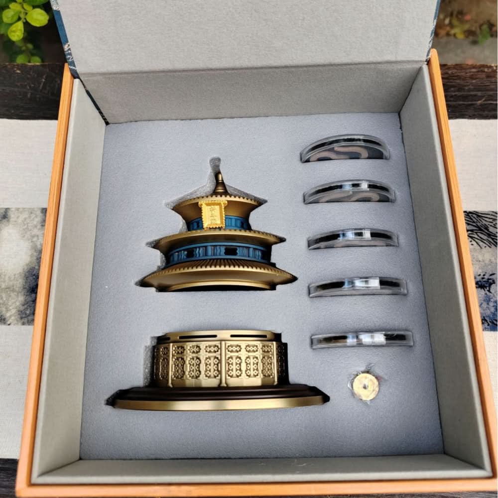 Ancient style new Chinese style Temple of Heaven copper incense burner household sandalwood incense indoor incense coil agarwood burner incense seal incense burner ornaments image 4