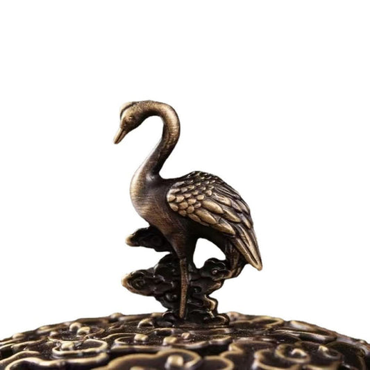 Auspicious crane copper incense burner home indoor incense burner creative incense burner ornaments agarwood incense coil sandalwood incense burner image 5