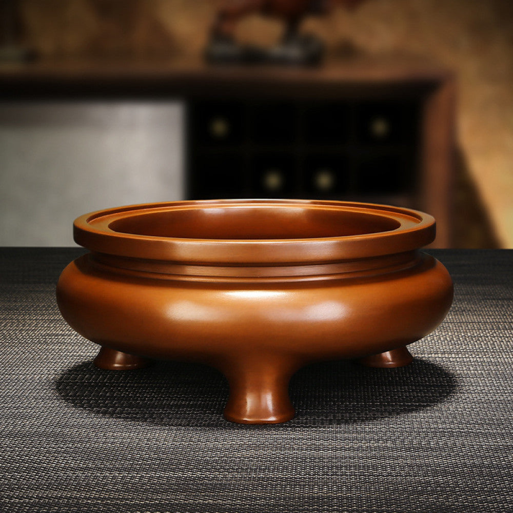 Tong Xinxiang direct sales copper tripod style furnace home office desktop copper incense burner Buddhist temple indoor multi size incense burner image 2