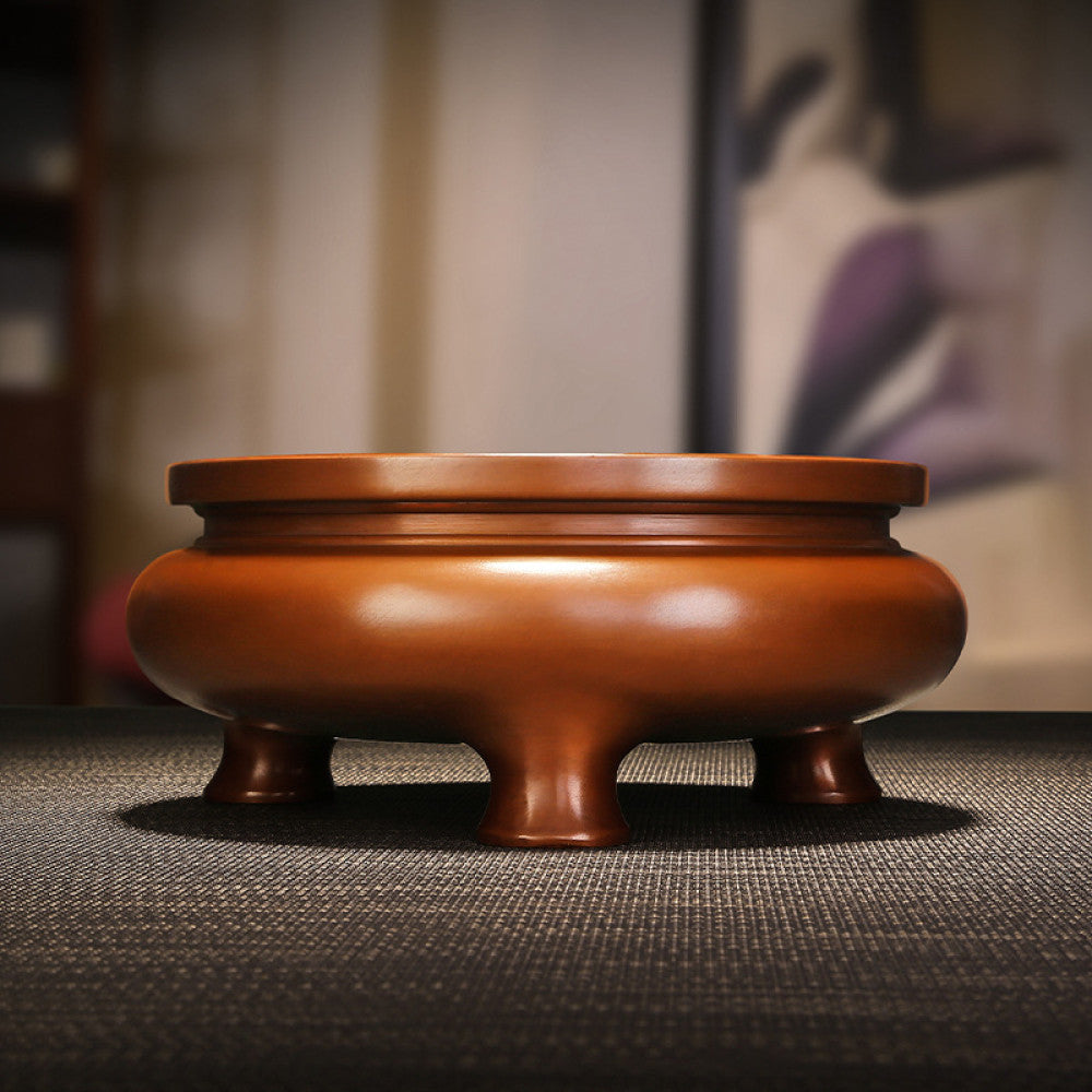 Tong Xinxiang direct sales copper tripod style furnace home office desktop copper incense burner Buddhist temple indoor multi size incense burner image 3