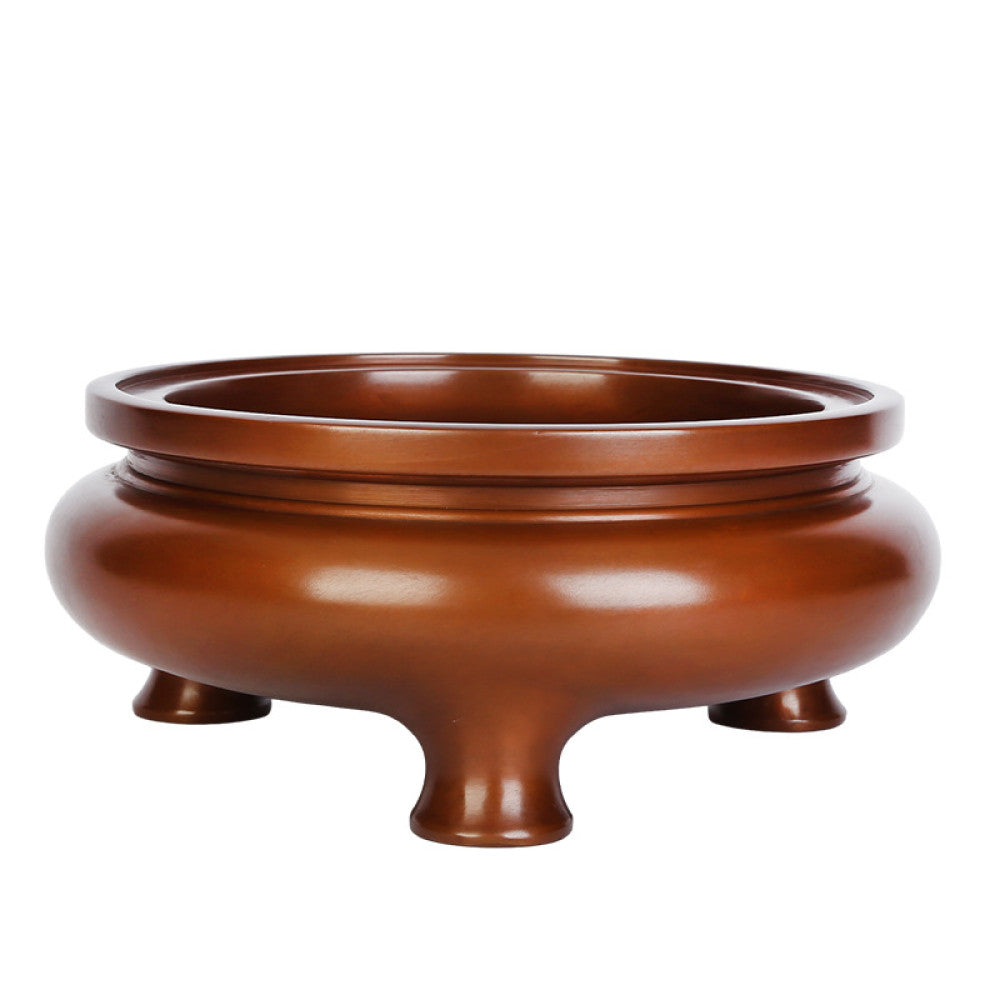 Tong Xinxiang direct sales copper tripod style furnace home office desktop copper incense burner Buddhist temple indoor multi size incense burner image 5