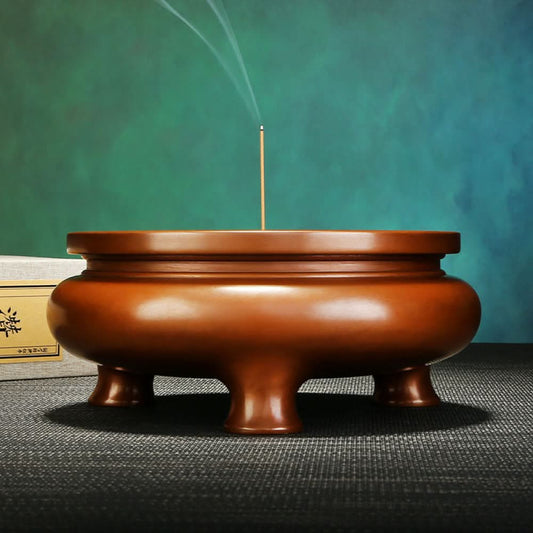 Tong Xinxiang direct sales copper tripod style furnace home office desktop copper incense burner Buddhist temple indoor multi size incense burner image 0