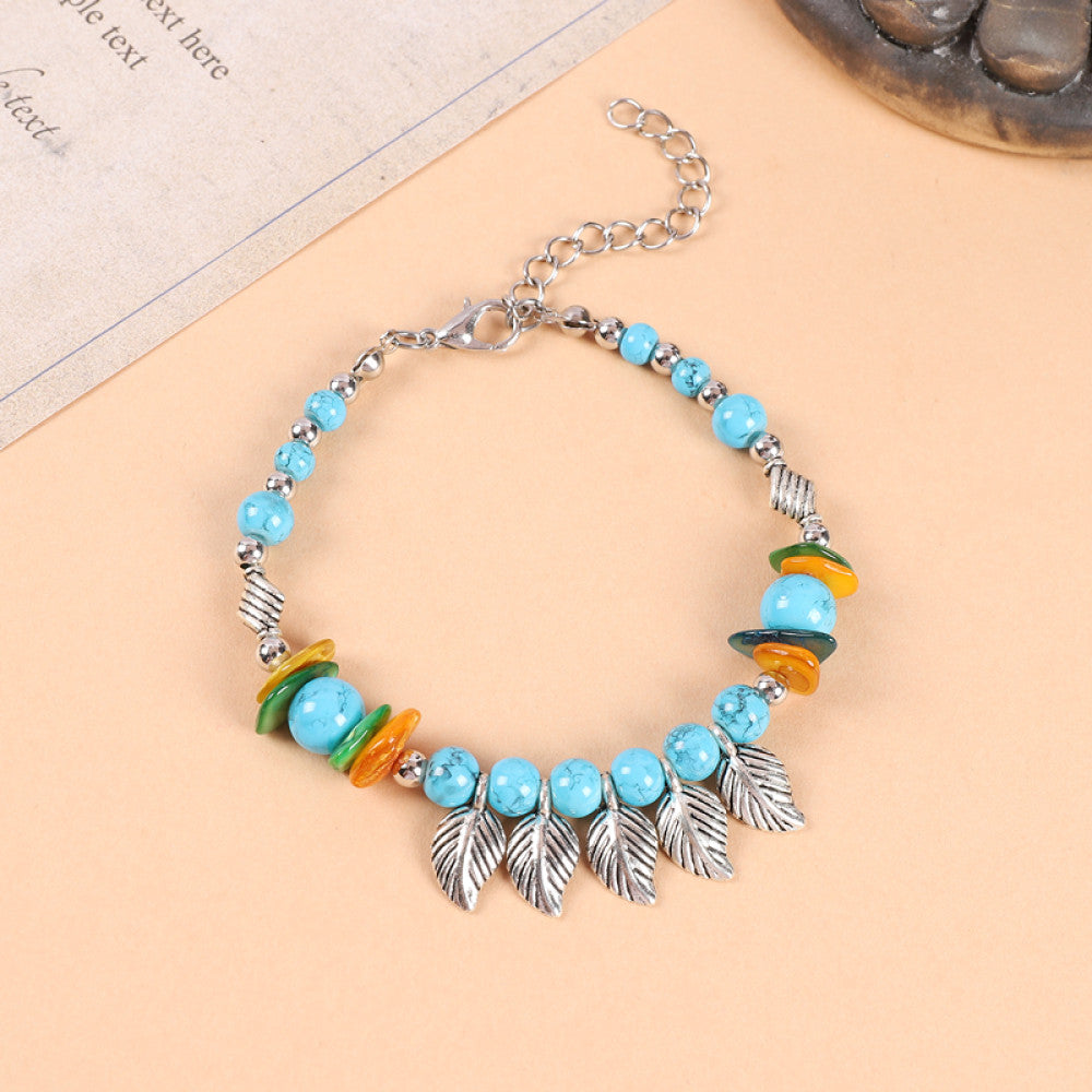 Ethnic style colored bead braided bracelet new Chinese retro all match bell bracelet Yunnan travel photo Tibetan accessories image 9