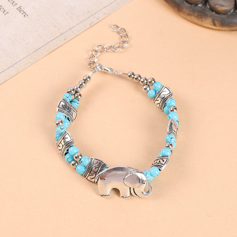 Ethnic style colored bead braided bracelet new Chinese retro all match bell bracelet Yunnan travel photo Tibetan accessories image 17