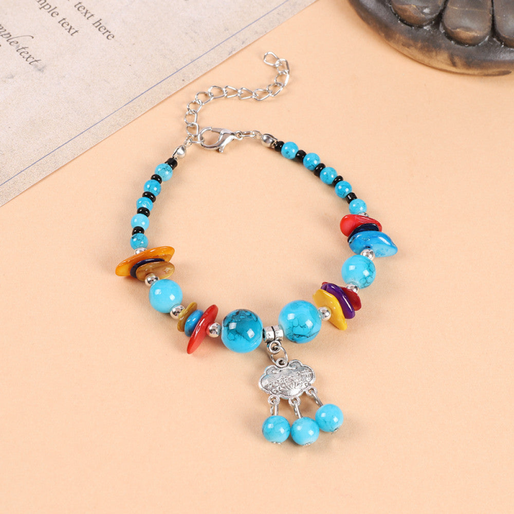 Ethnic style colored bead braided bracelet new Chinese retro all match bell bracelet Yunnan travel photo Tibetan accessories image 22