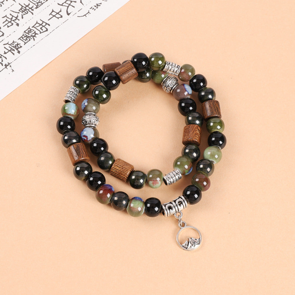 National Style Literature and Art Handmade Ceramic Double layer Bracelet National Style Small crowd Design Sense Retro Chinese China Chic Overlay Wearing Handstring image 19