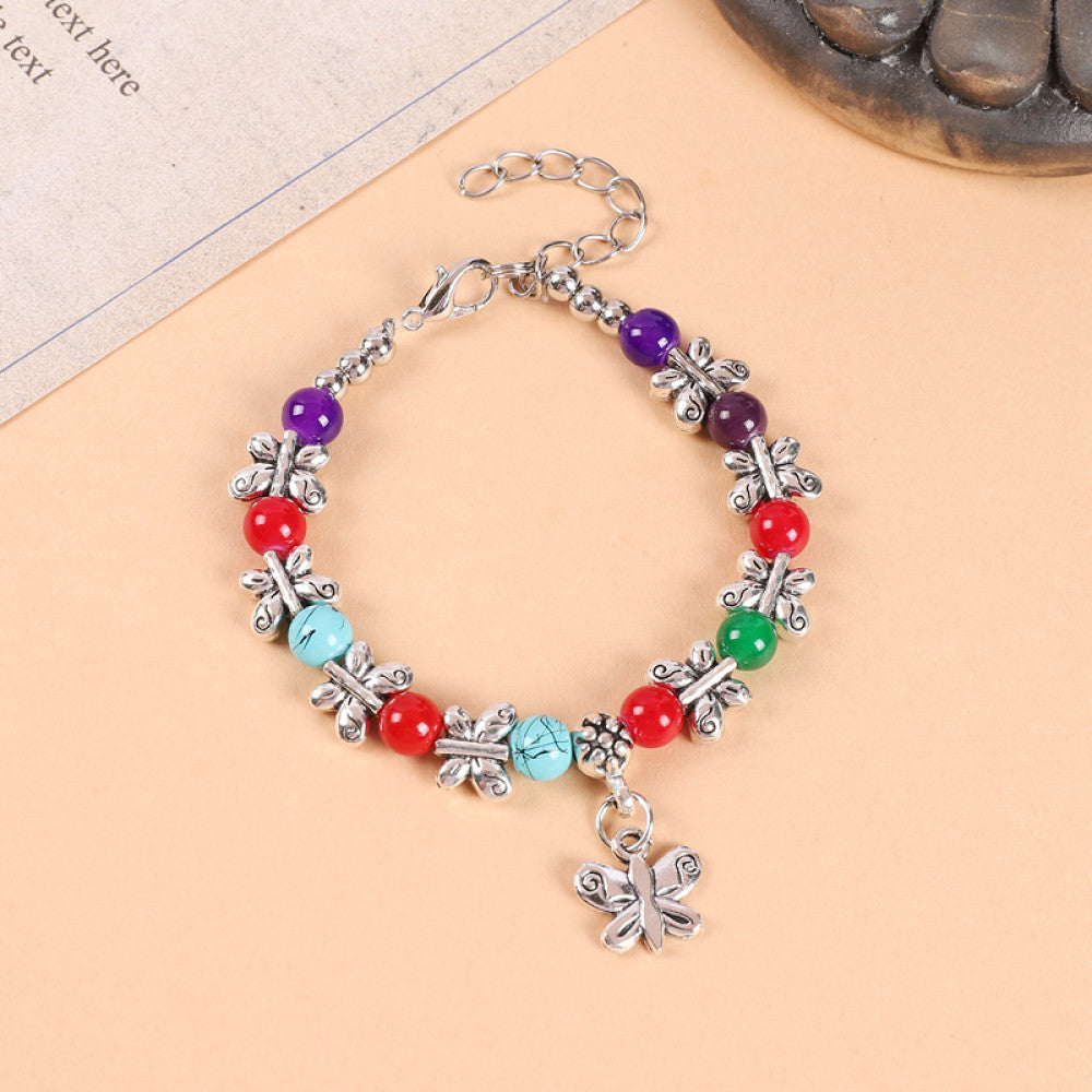 Ethnic style colored bead braided bracelet new Chinese retro all match bell bracelet Yunnan travel photo Tibetan accessories image 56