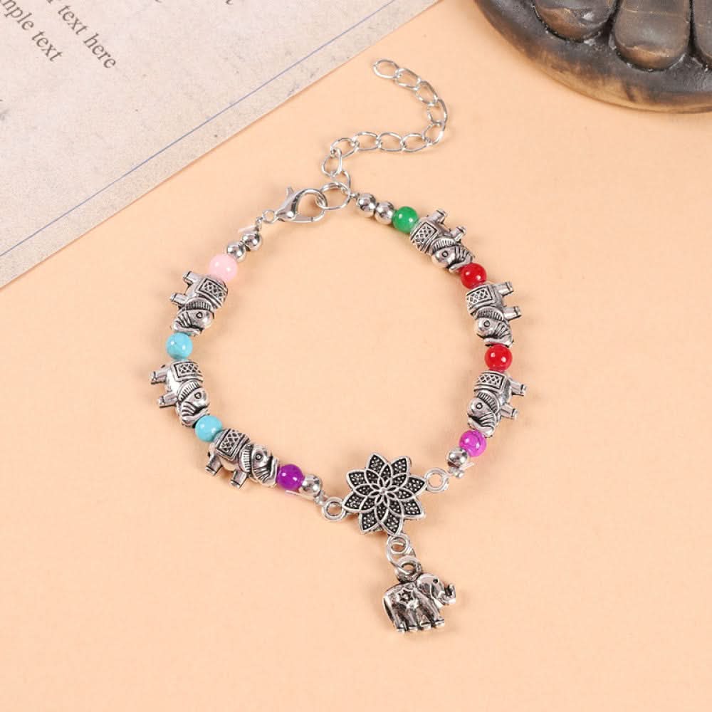 Ethnic style colored bead braided bracelet new Chinese retro all match bell bracelet Yunnan travel photo Tibetan accessories image 59