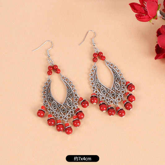 Red tassel forehead chain