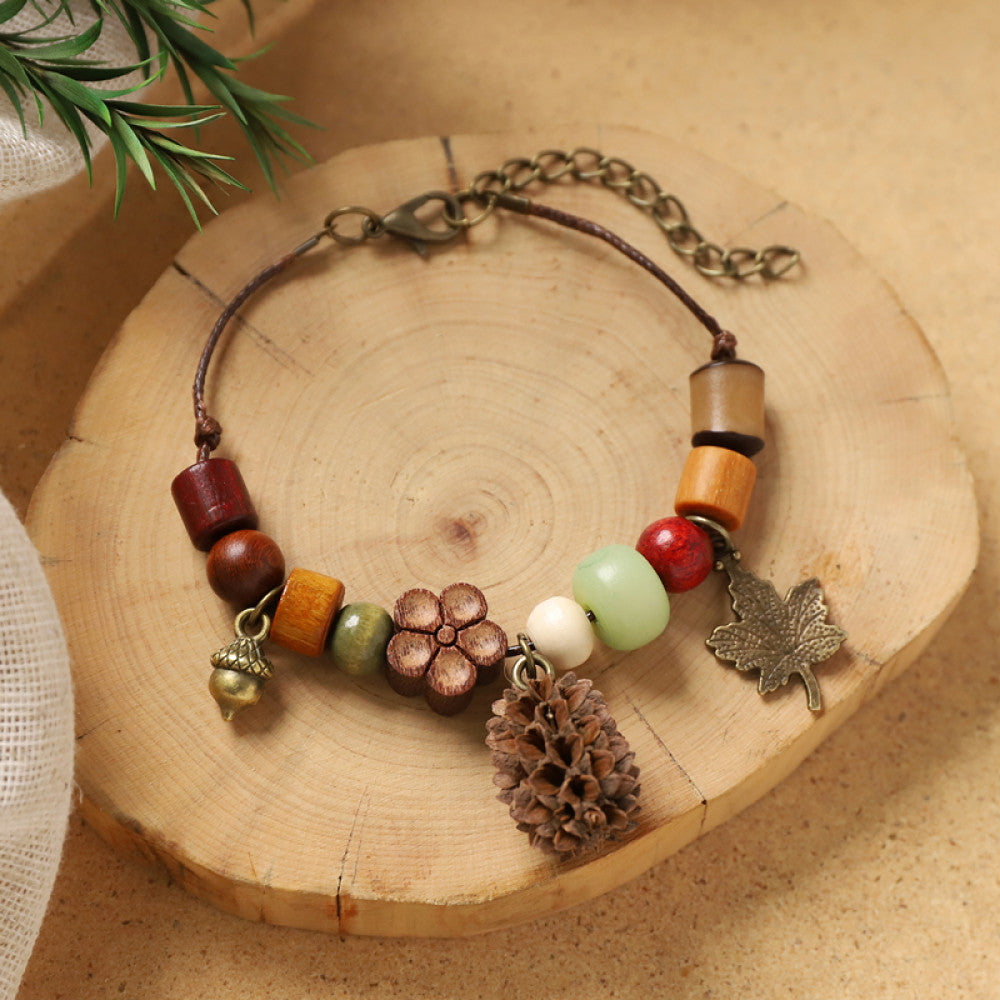 Blue beads with nature charms, fresh and cool.