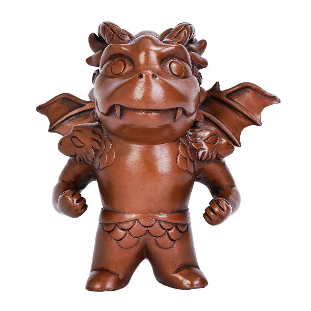 Charming bronze pilot animal statue with detailed aviation gear, a Feng Shui symbol of ambition and success, displayed as unique home decor against a textured background 03