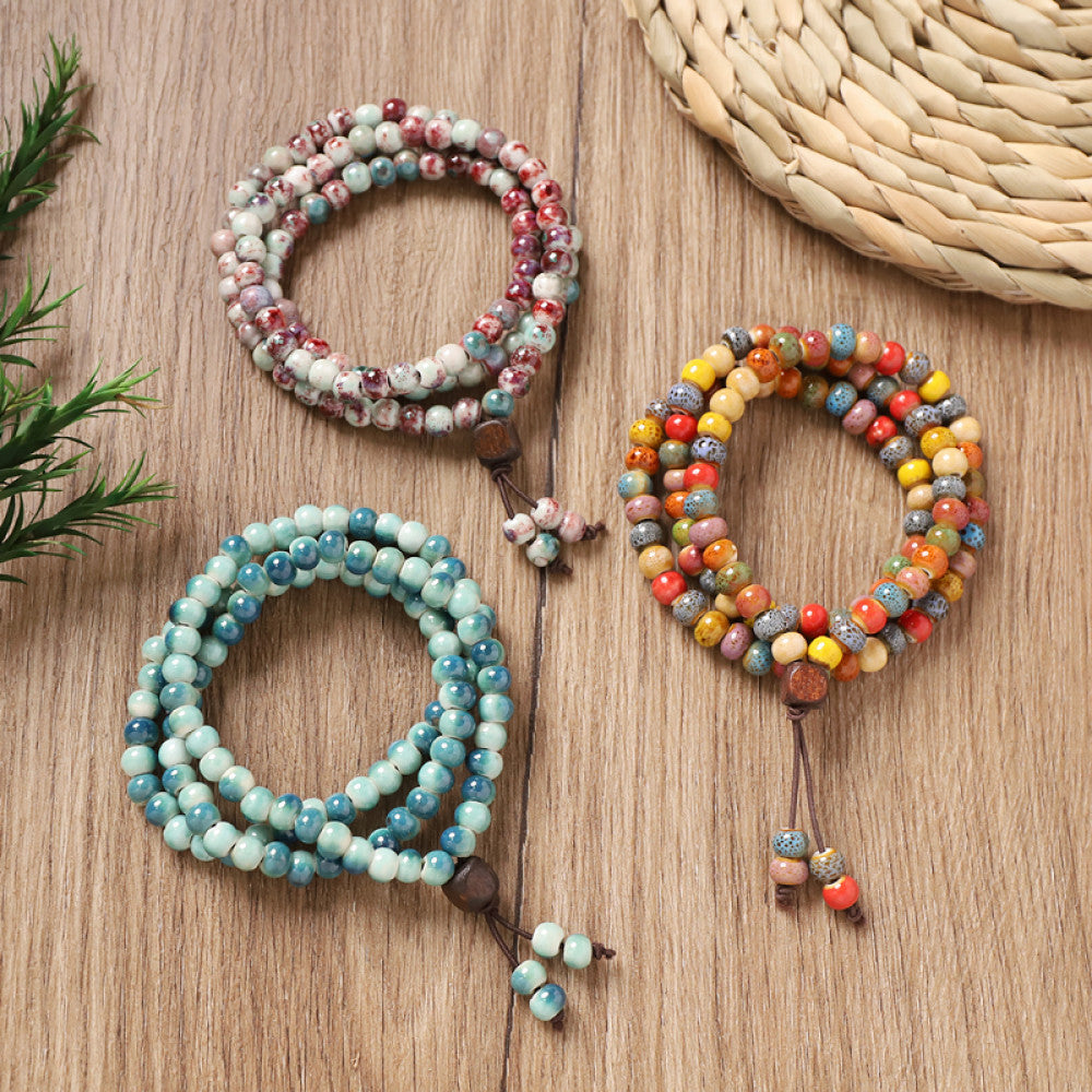 Three matching multi-loop malas, perfect for layering or gifting.