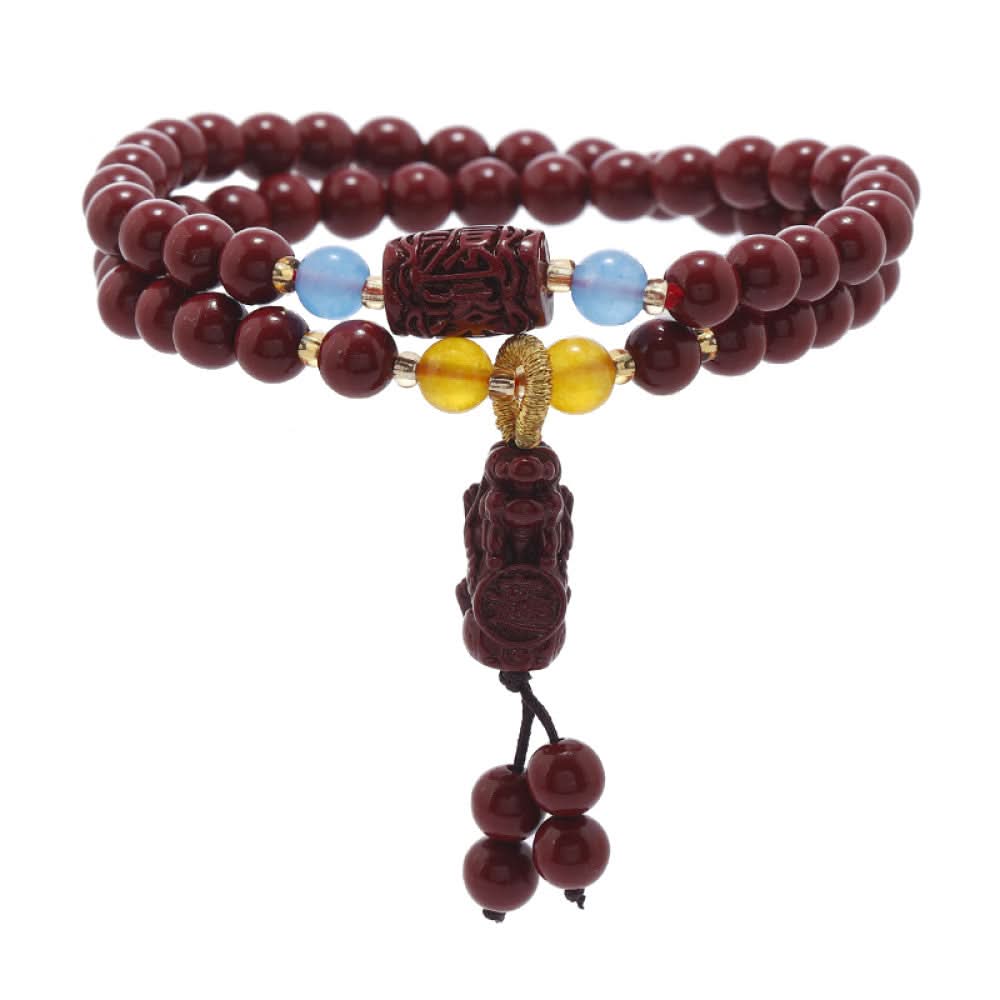 Accented with yellow chalcedony beads, featuring a main Vajra Bodhi tassel—simple, solemn, and full of Zen.