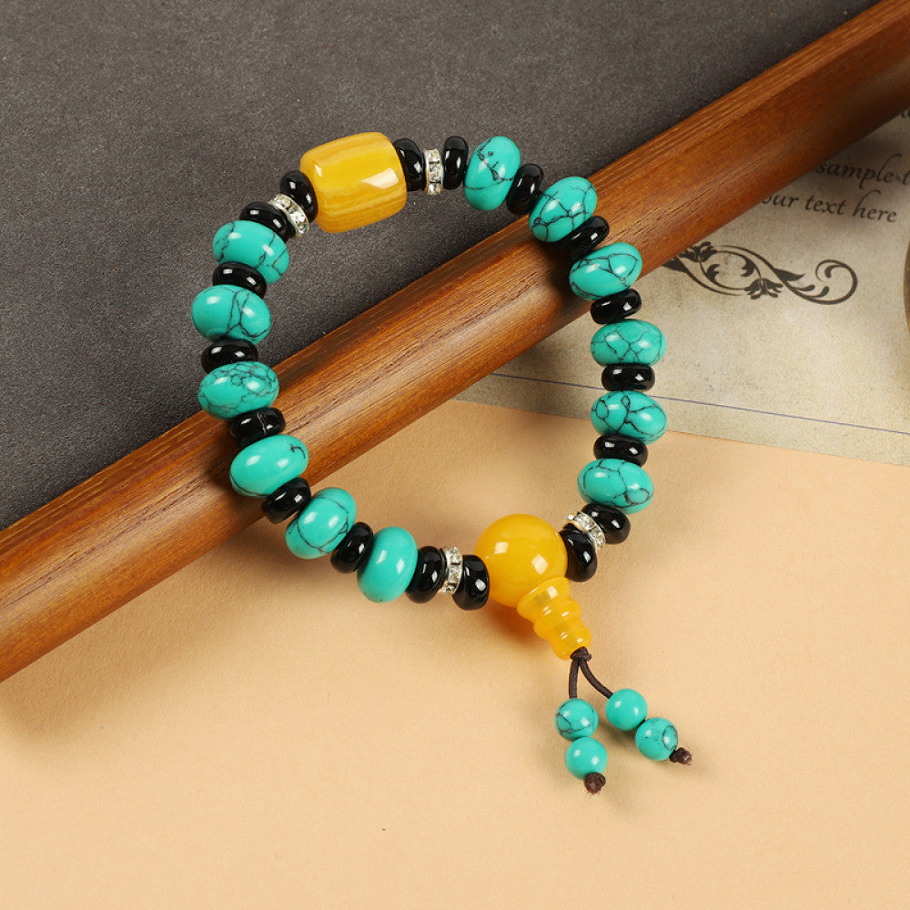 Ethnic Style Beaded Bracelet, Colorful Ceramic Charm Bracelet, Adjustable Tassel Bracelet 5