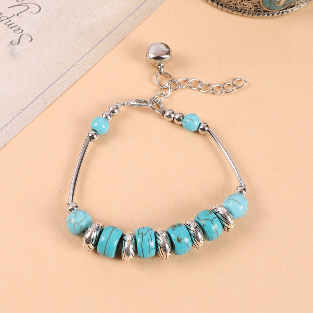 Turquoise beads in gradient shades, soft and dreamy look.