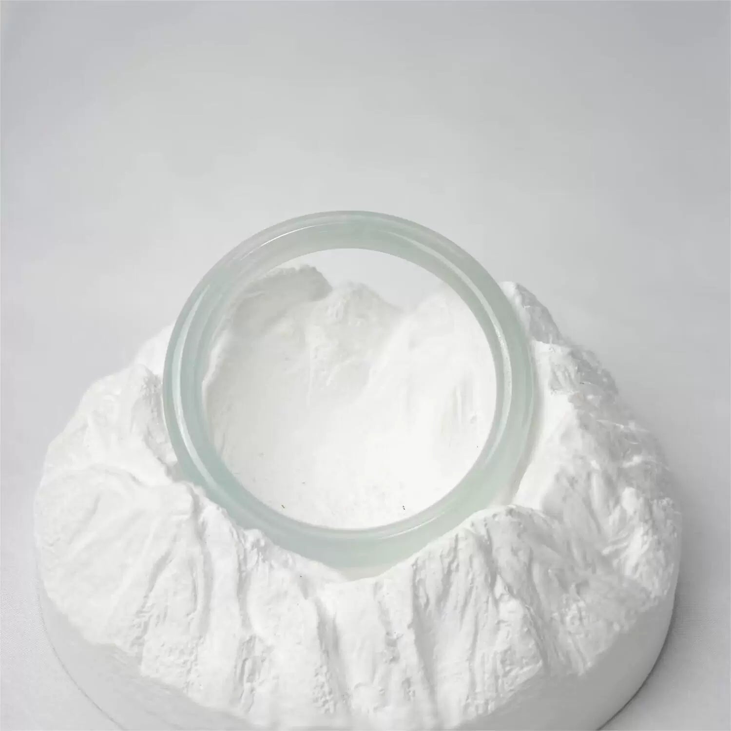 Translucent green icy jade bangle on white mountain decor 01