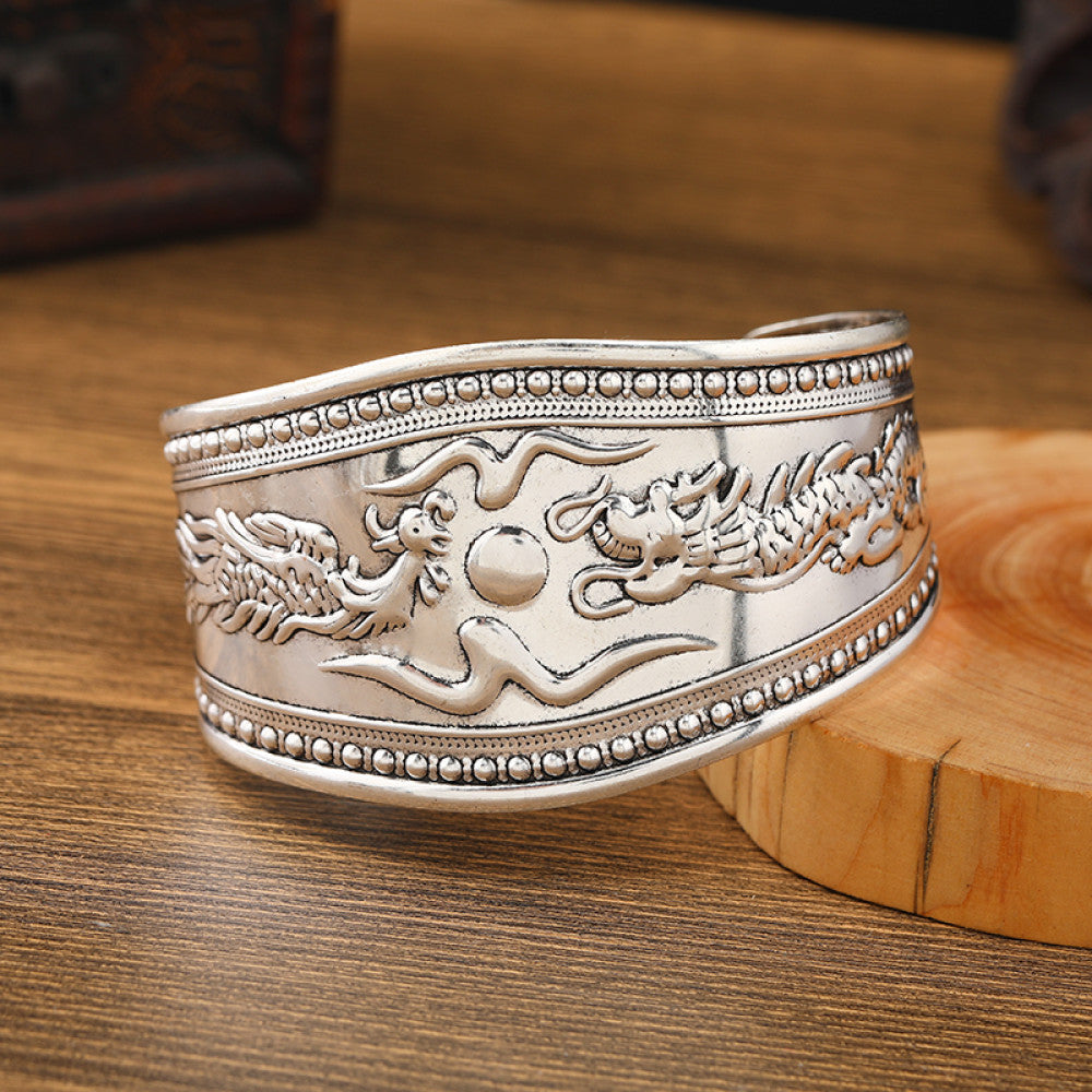 Wide Silver Bangle 10