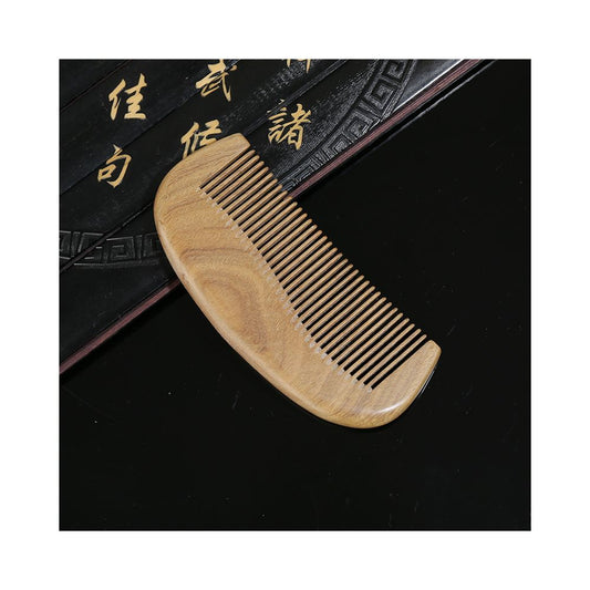 Classic green sandalwood wooden hair comb