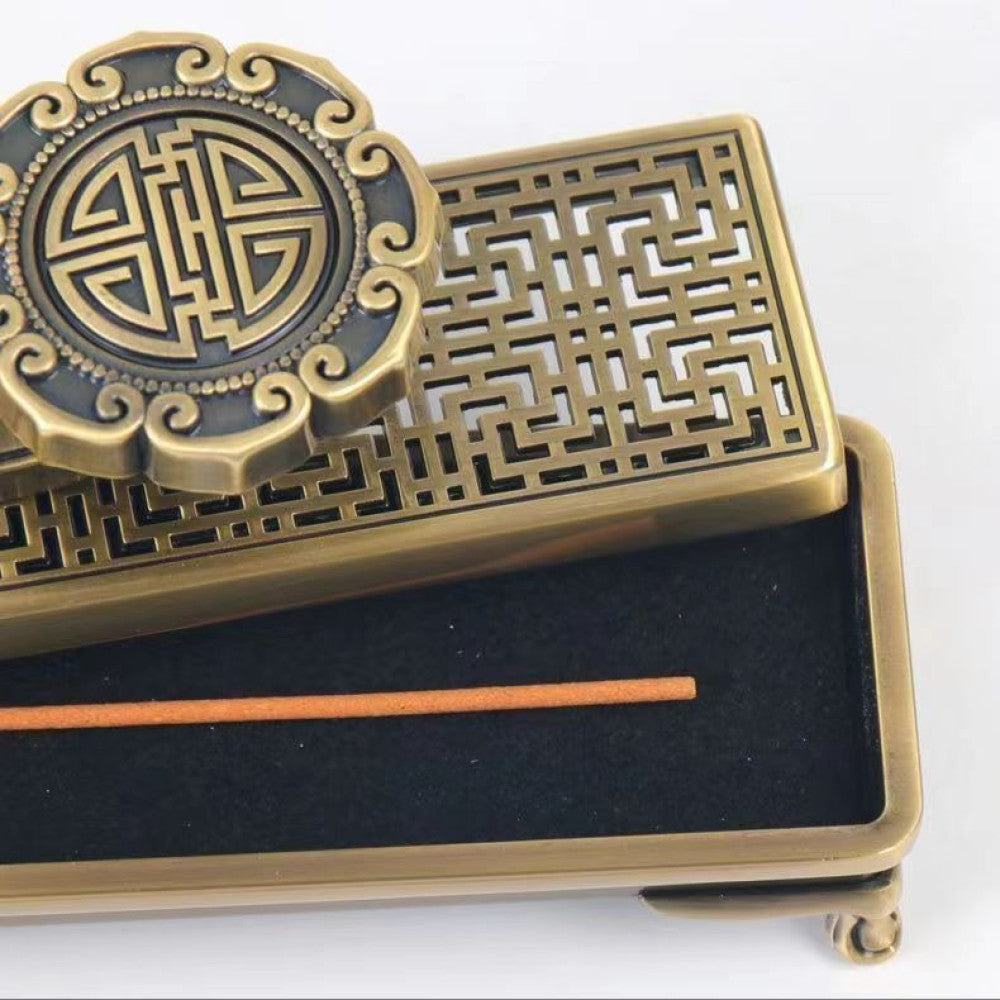 Chengyuange Ruyi copper incense holder lying incense burner household incense burner agarwood sandalwood box office copper incense burner tea table ornaments image 4