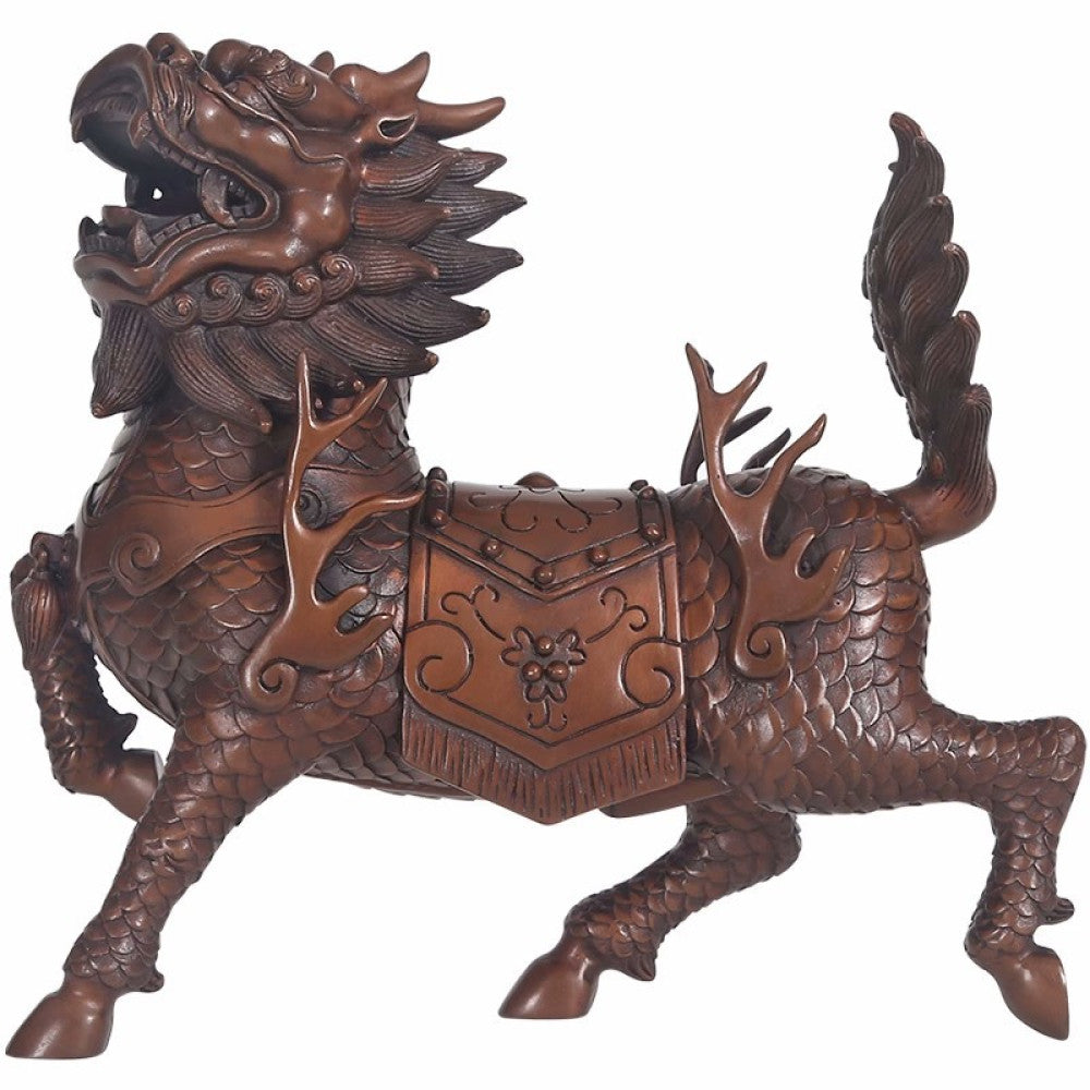 Copper flame unicorn ornaments for home office desktop unicorn auspicious beast copper crafts decorative ornaments image 5