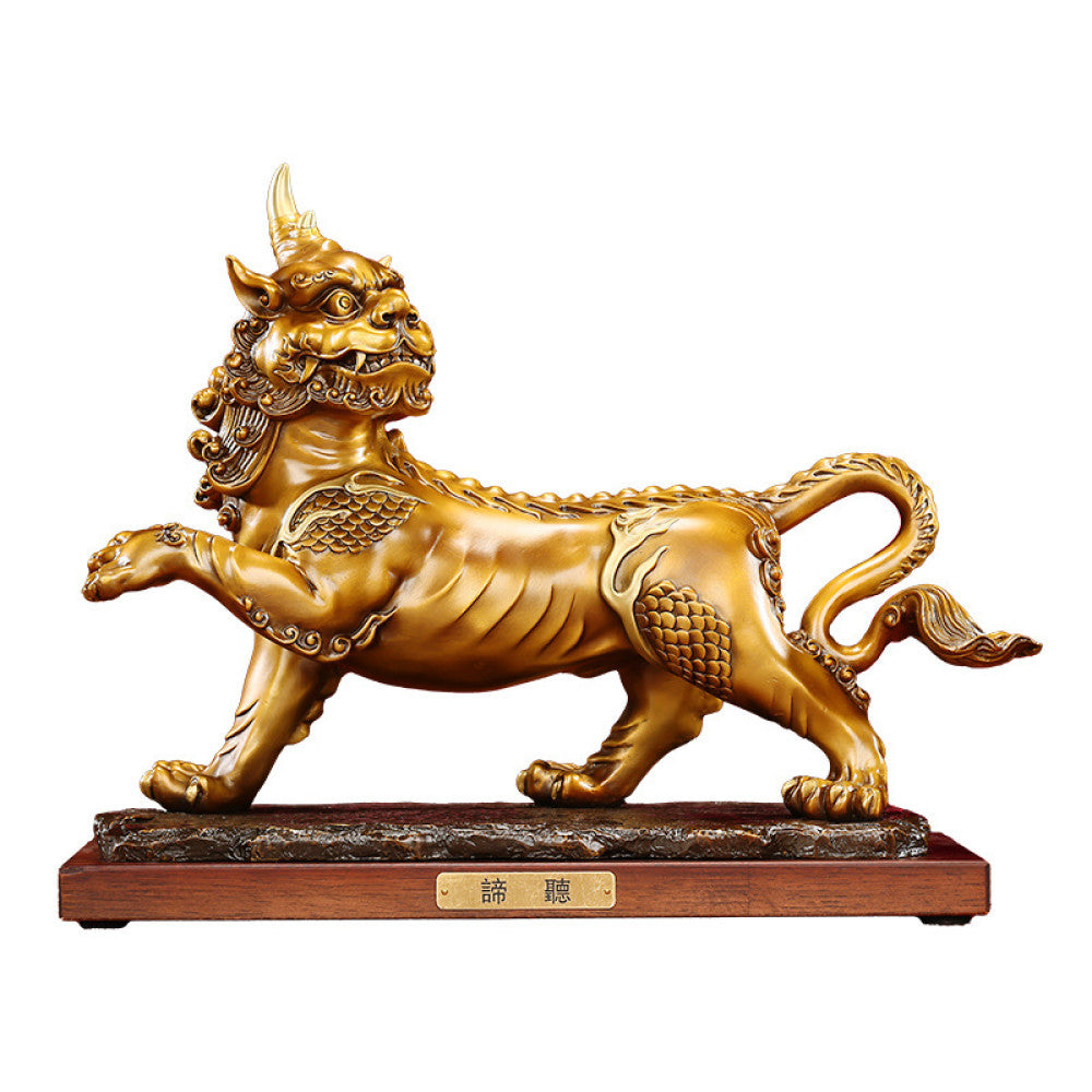 Tong Xinxiang Brass Auspicious Beast Listening Ornaments Office Home Gift image 5