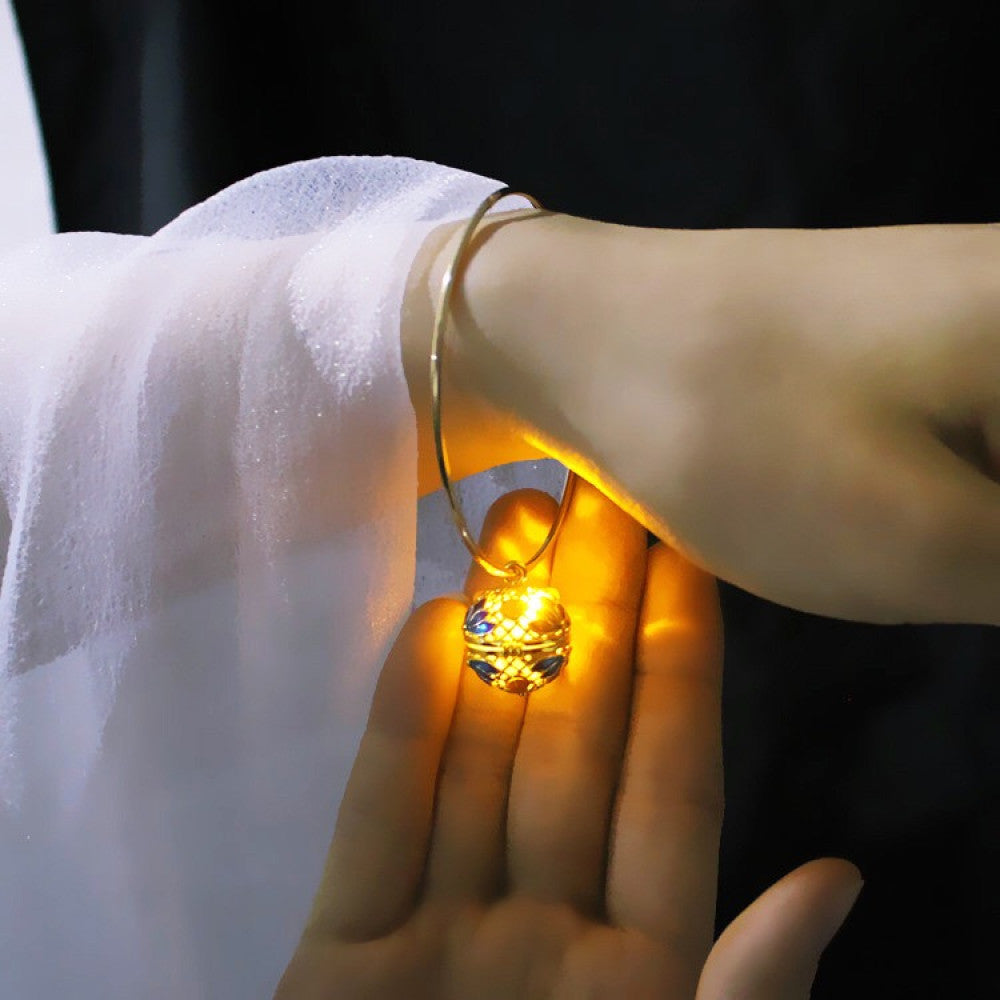 Ancient style palace bell luminous bracelet flower cloisonne bracelet wristband sachet ball girl all match Hanfu accessories image 1