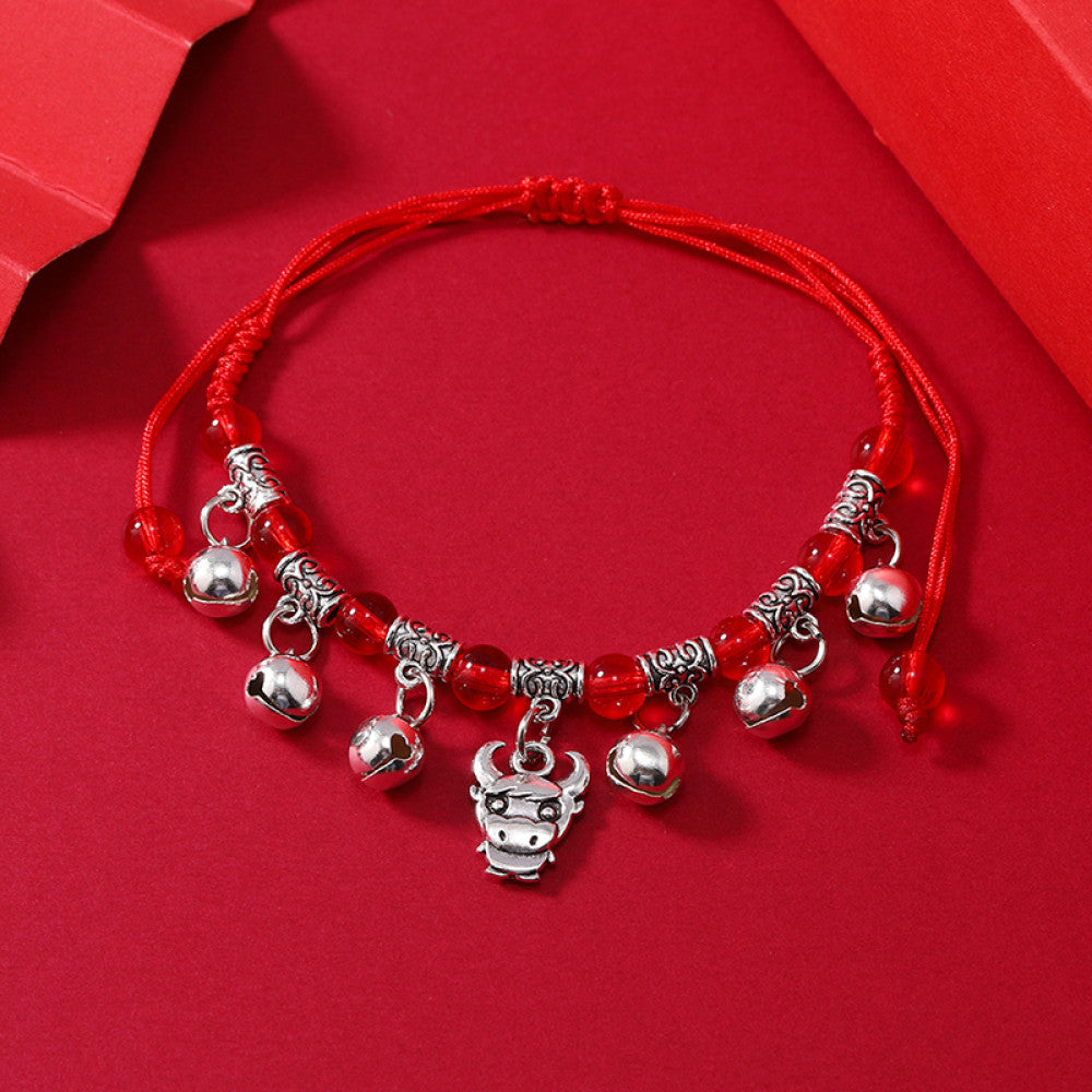Exquisite New Zodiac Weaving Hand Rope Ringing Bell Bracelet Born Year Versatile Red Rope Ringing Foot Chain Jewelry image 14