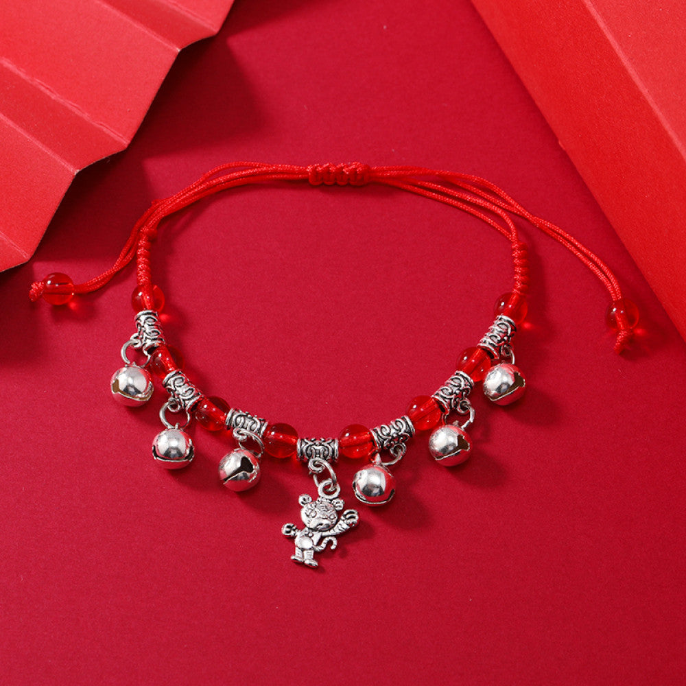 Exquisite New Zodiac Weaving Hand Rope Ringing Bell Bracelet Born Year Versatile Red Rope Ringing Foot Chain Jewelry image 17