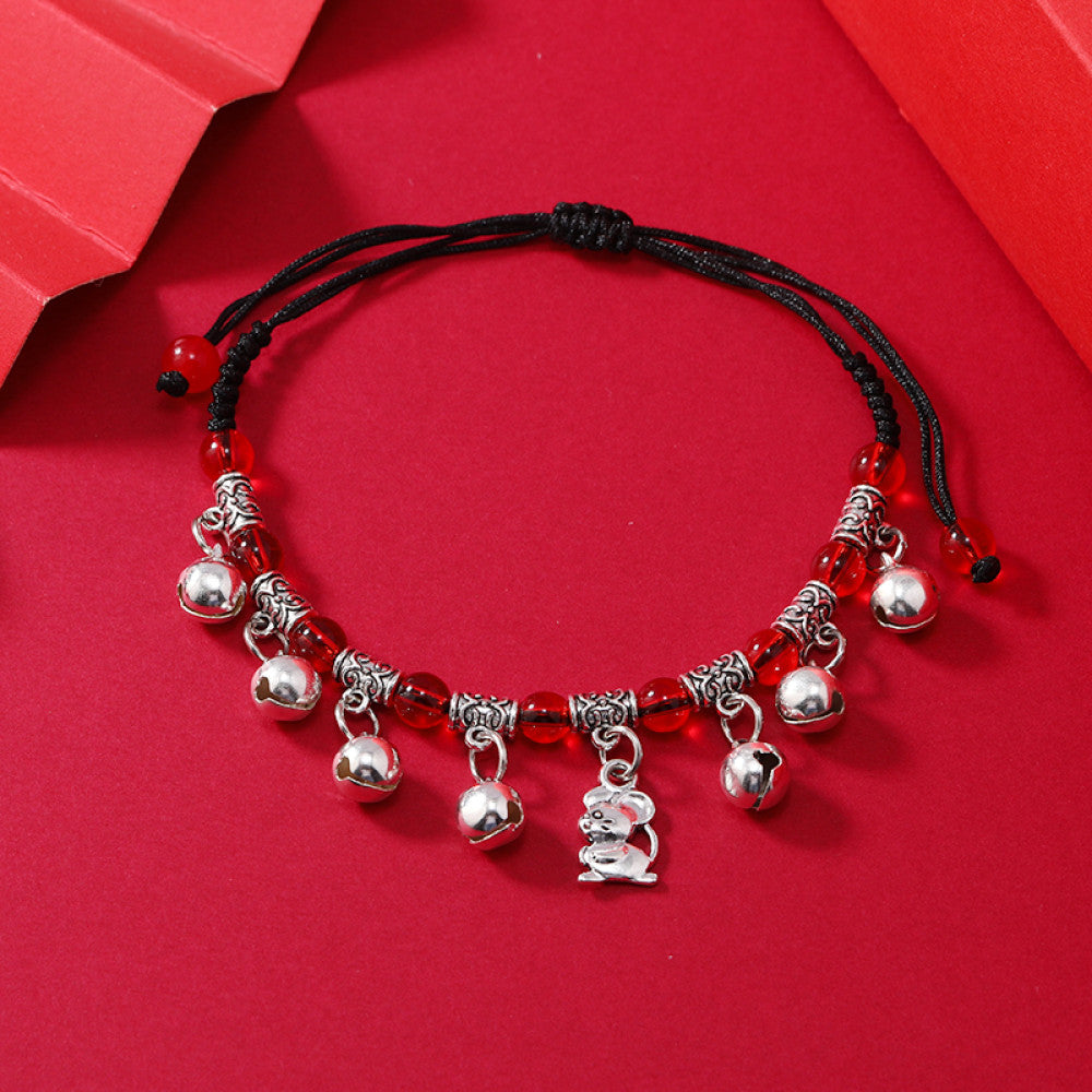Exquisite New Zodiac Weaving Hand Rope Ringing Bell Bracelet Born Year Versatile Red Rope Ringing Foot Chain Jewelry image 18