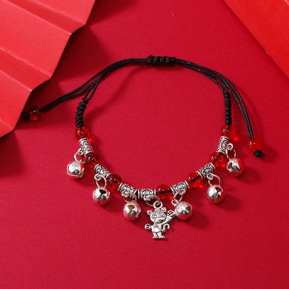 Exquisite New Zodiac Weaving Hand Rope Ringing Bell Bracelet Born Year Versatile Red Rope Ringing Foot Chain Jewelry image 20