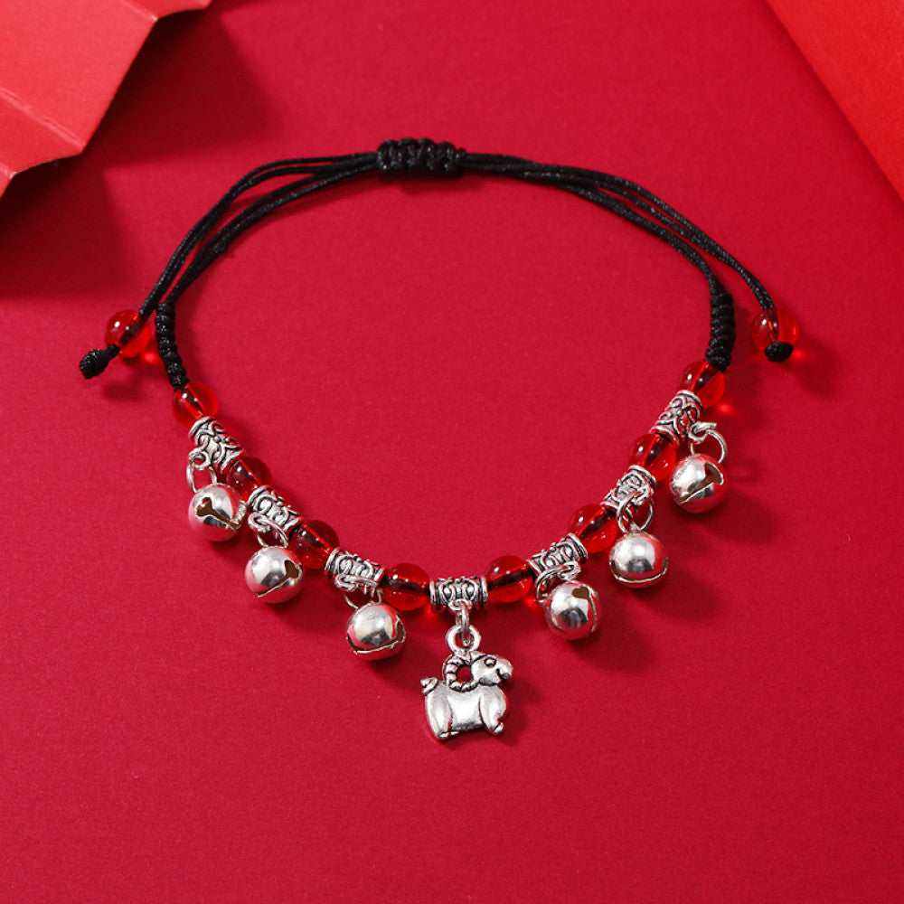 Exquisite New Zodiac Weaving Hand Rope Ringing Bell Bracelet Born Year Versatile Red Rope Ringing Foot Chain Jewelry image 27