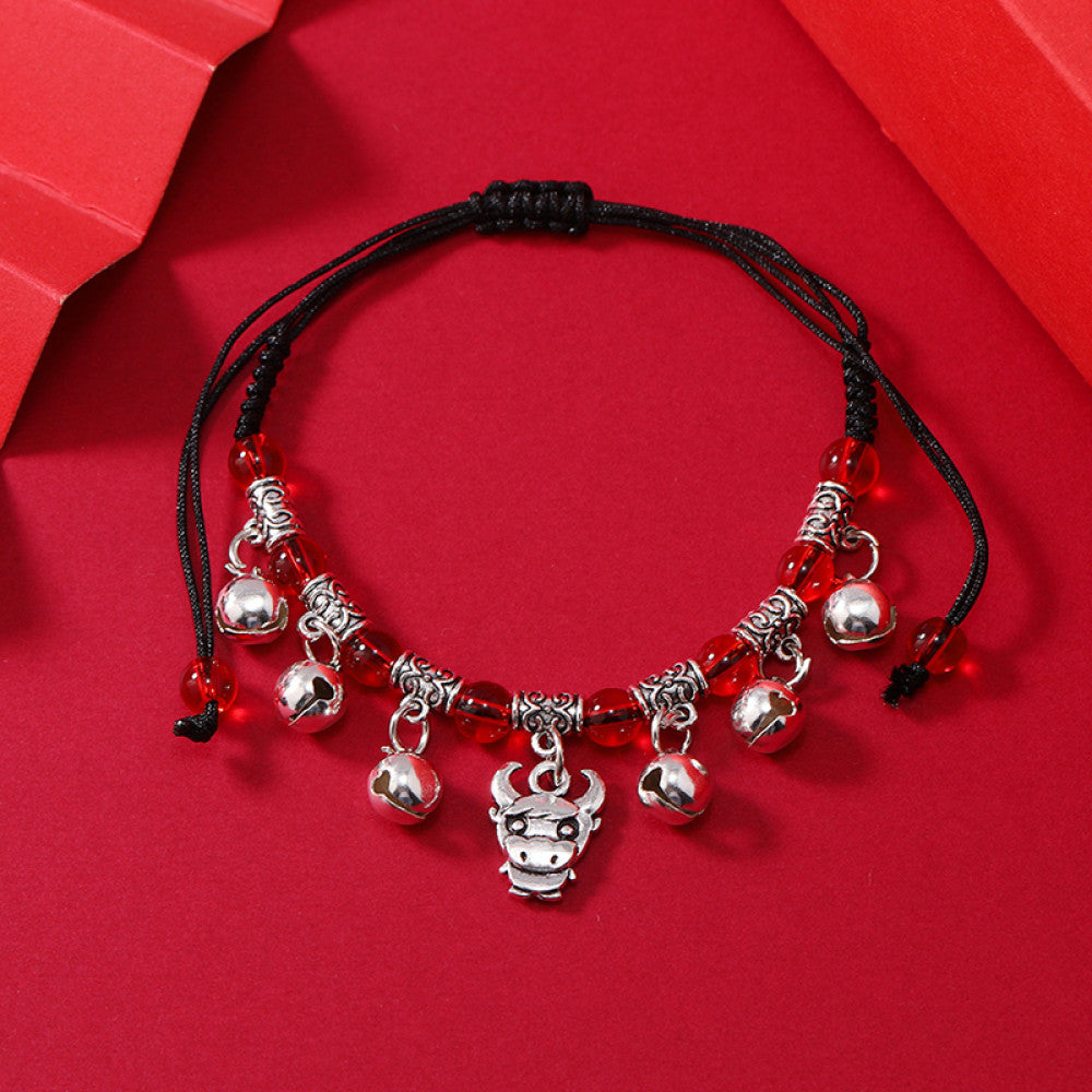 Exquisite New Zodiac Weaving Hand Rope Ringing Bell Bracelet Born Year Versatile Red Rope Ringing Foot Chain Jewelry image 33