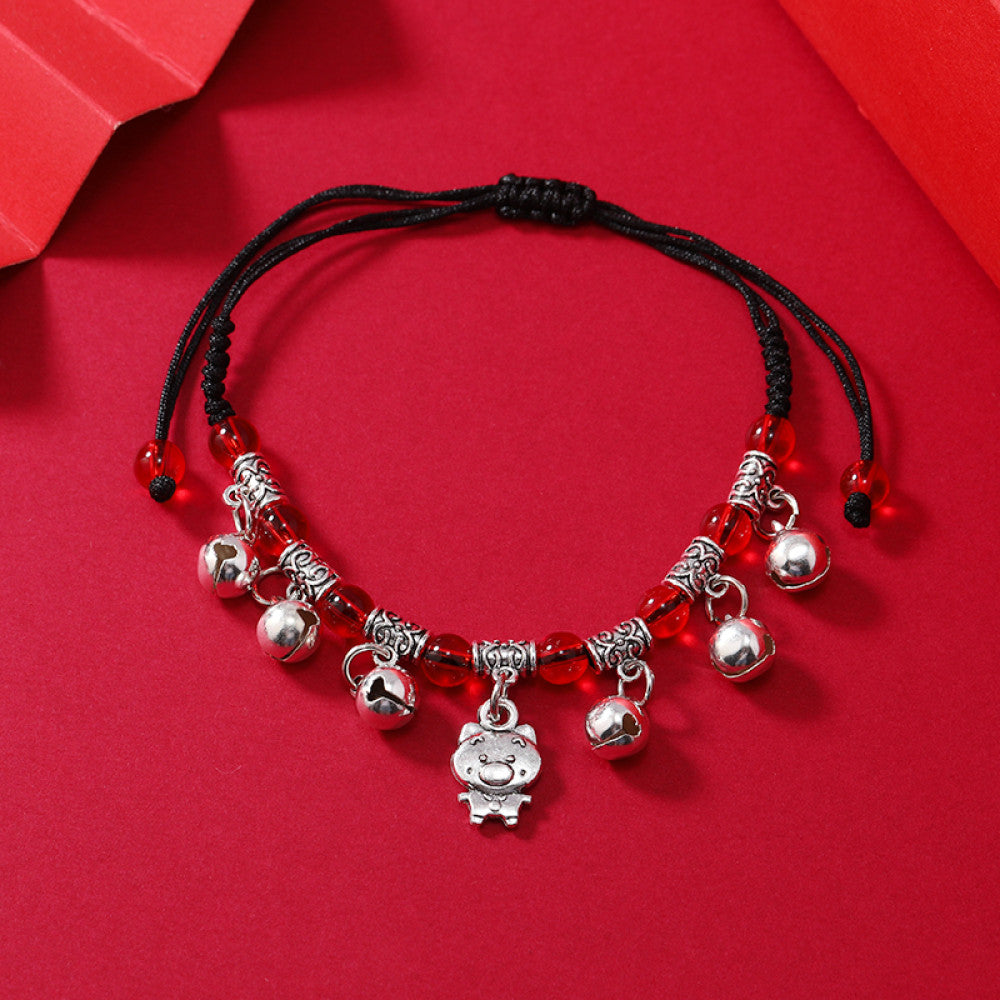 Exquisite New Zodiac Weaving Hand Rope Ringing Bell Bracelet Born Year Versatile Red Rope Ringing Foot Chain Jewelry image 36