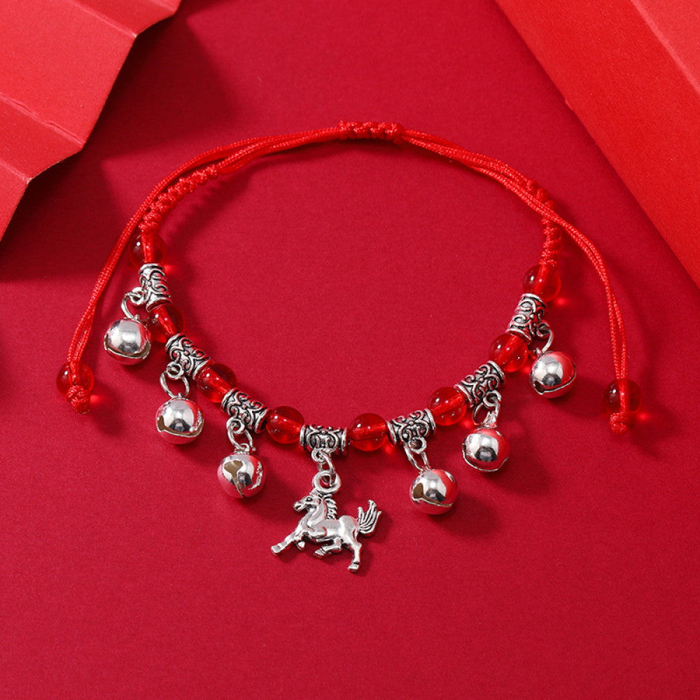 Exquisite New Zodiac Weaving Hand Rope Ringing Bell Bracelet Born Year Versatile Red Rope Ringing Foot Chain Jewelry image 46