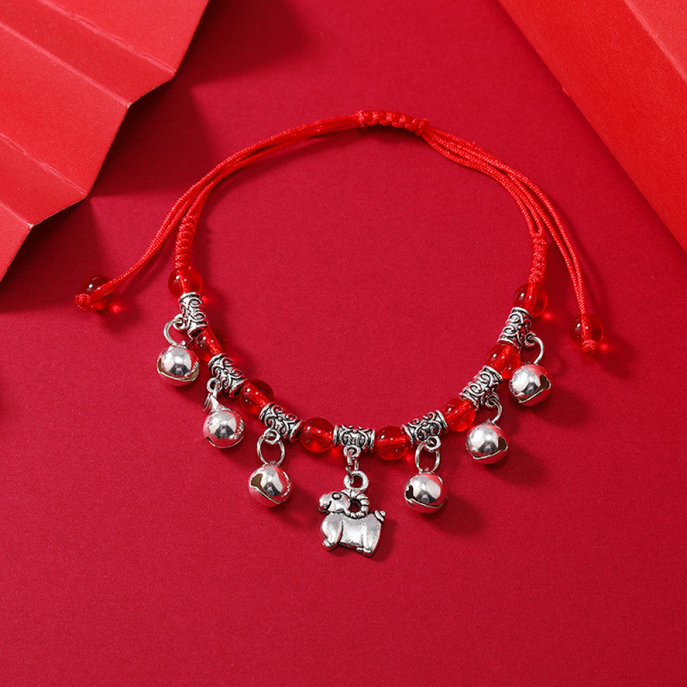 Chinese Zodiac Braided Bell Bracelet