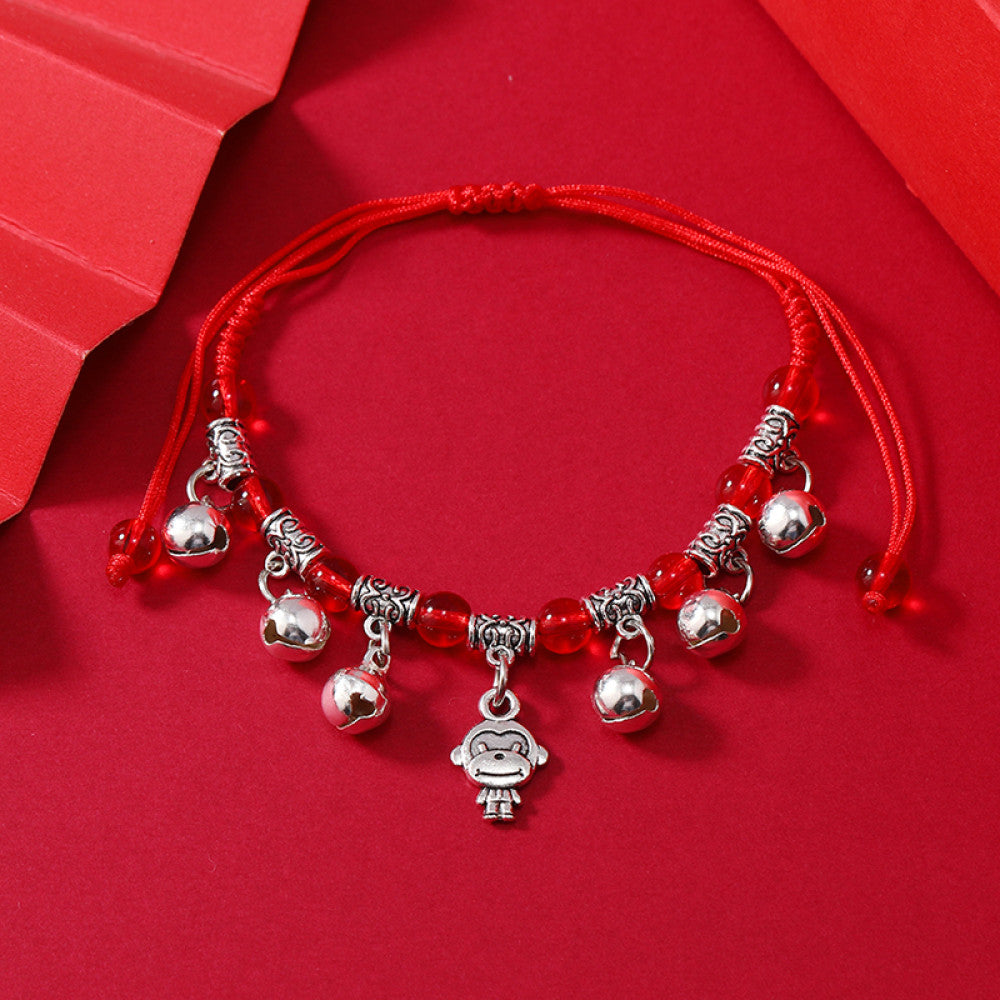 Exquisite New Zodiac Weaving Hand Rope Ringing Bell Bracelet Born Year Versatile Red Rope Ringing Foot Chain Jewelry image 50