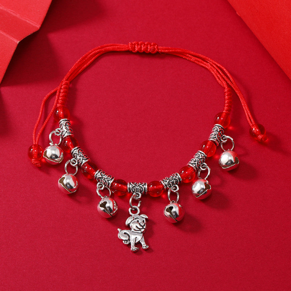 Exquisite New Zodiac Weaving Hand Rope Ringing Bell Bracelet Born Year Versatile Red Rope Ringing Foot Chain Jewelry image 55