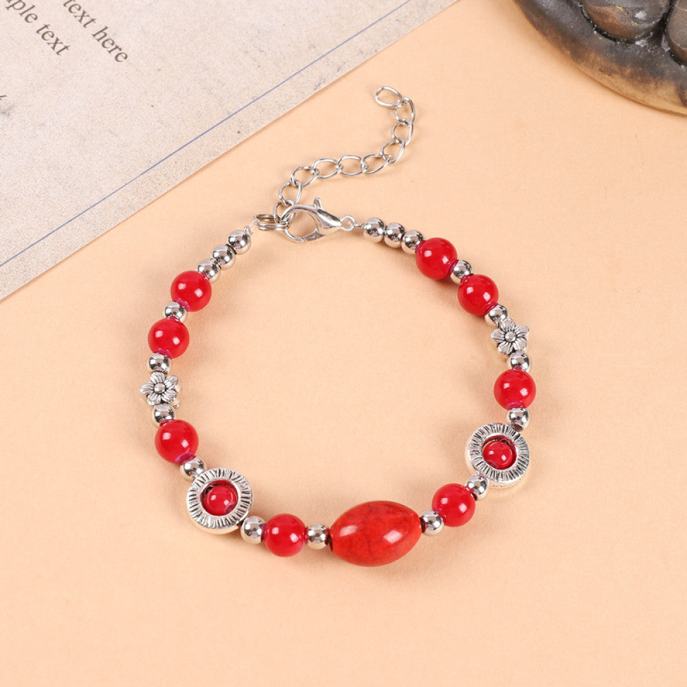 Ethnic style colored bead braided bracelet new Chinese retro all match bell bracelet Yunnan travel photo Tibetan accessories image 43