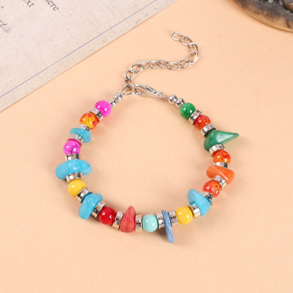 Ethnic style colored bead braided bracelet new Chinese retro all match bell bracelet Yunnan travel photo Tibetan accessories image 45