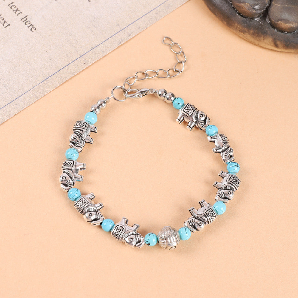 Ethnic style colored bead braided bracelet new Chinese retro all match bell bracelet Yunnan travel photo Tibetan accessories image 53