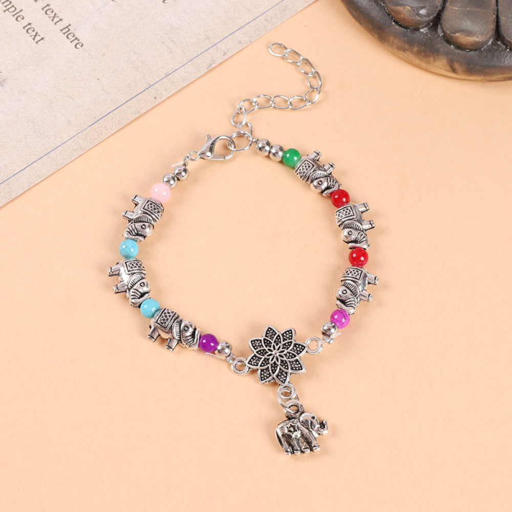 Ethnic style colored bead braided bracelet new Chinese retro all match bell bracelet Yunnan travel photo Tibetan accessories image 58