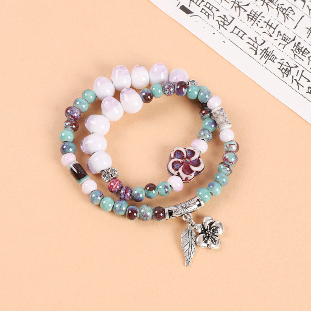 National Style Literature and Art Handmade Ceramic Double layer Bracelet National Style Small crowd Design Sense Retro Chinese China Chic Overlay Wearing Handstring image 57