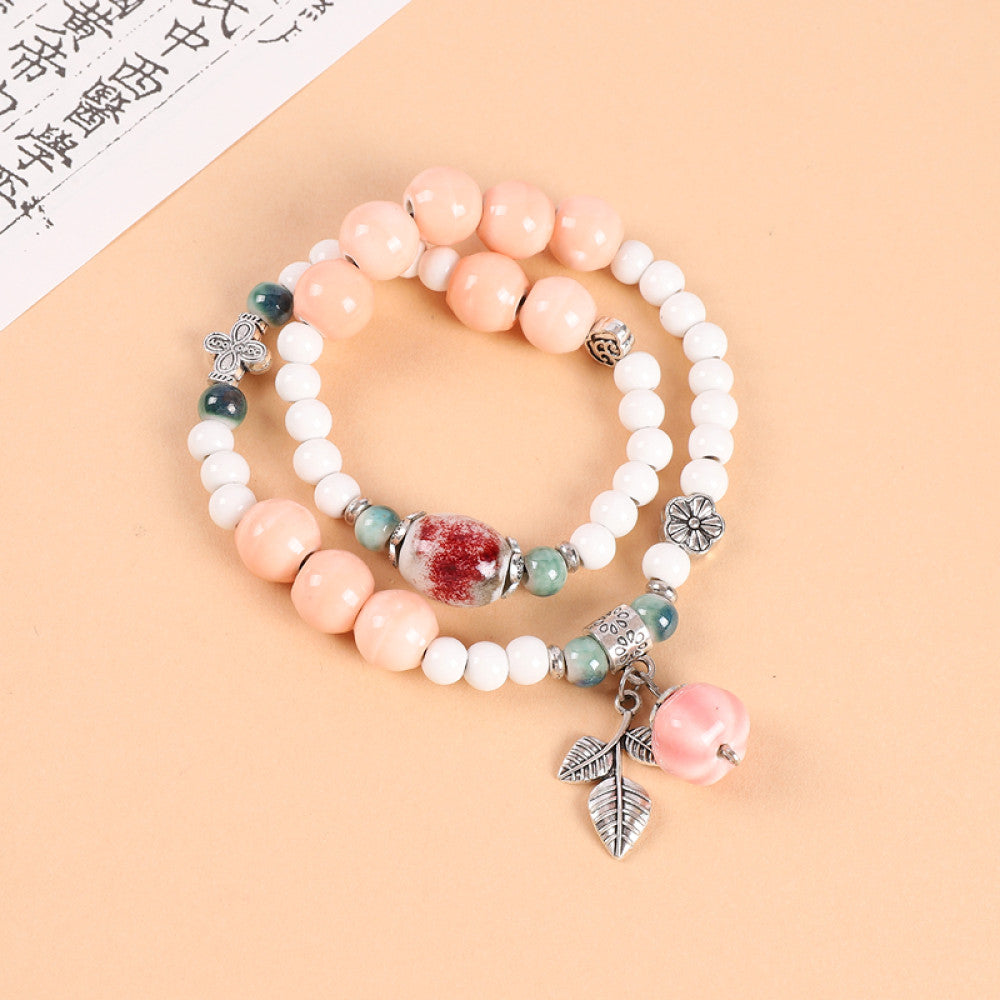 National Style Literature and Art Handmade Ceramic Double layer Bracelet National Style Small crowd Design Sense Retro Chinese China Chic Overlay Wearing Handstring image 60