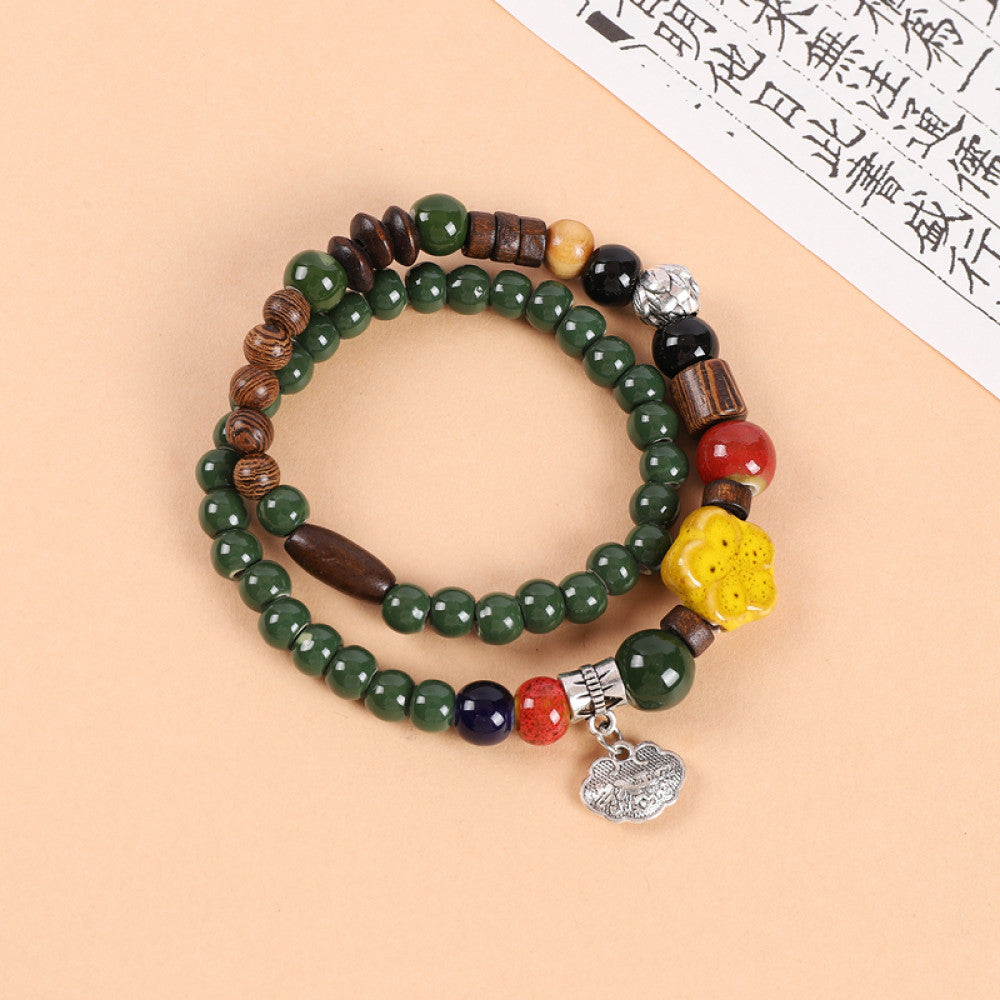 National Style Literature and Art Handmade Ceramic Double layer Bracelet National Style Small crowd Design Sense Retro Chinese China Chic Overlay Wearing Handstring image 64