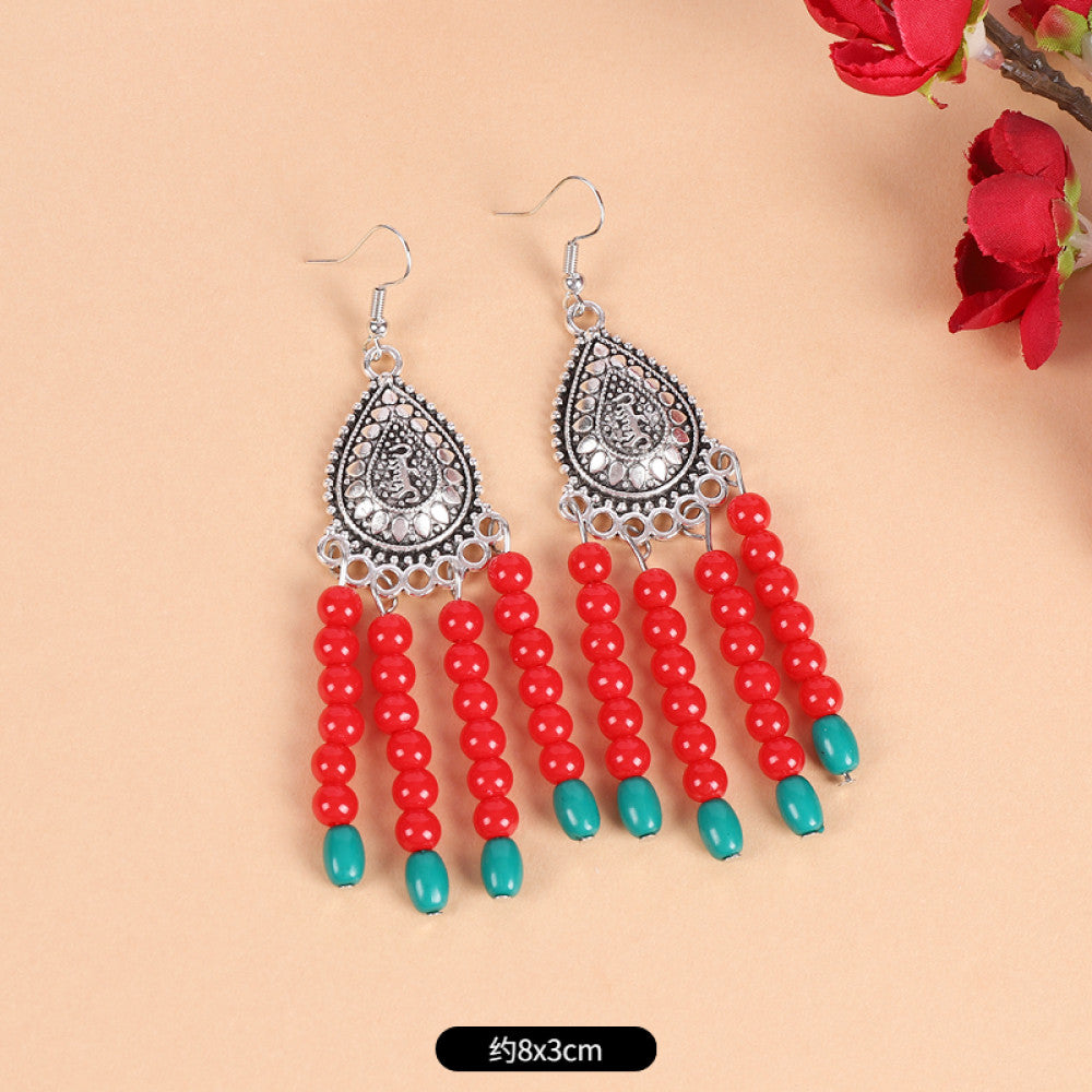 Red tassel forehead chain