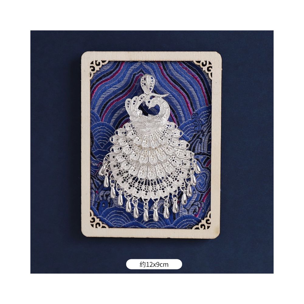 Silver Peacock Refrigerator Magnet