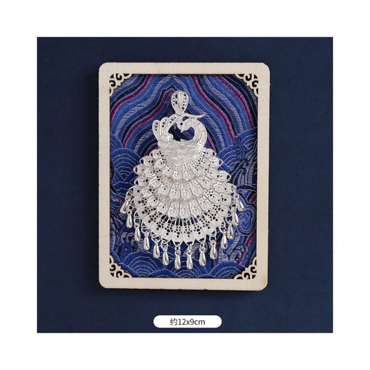 Silver Peacock Refrigerator Magnet