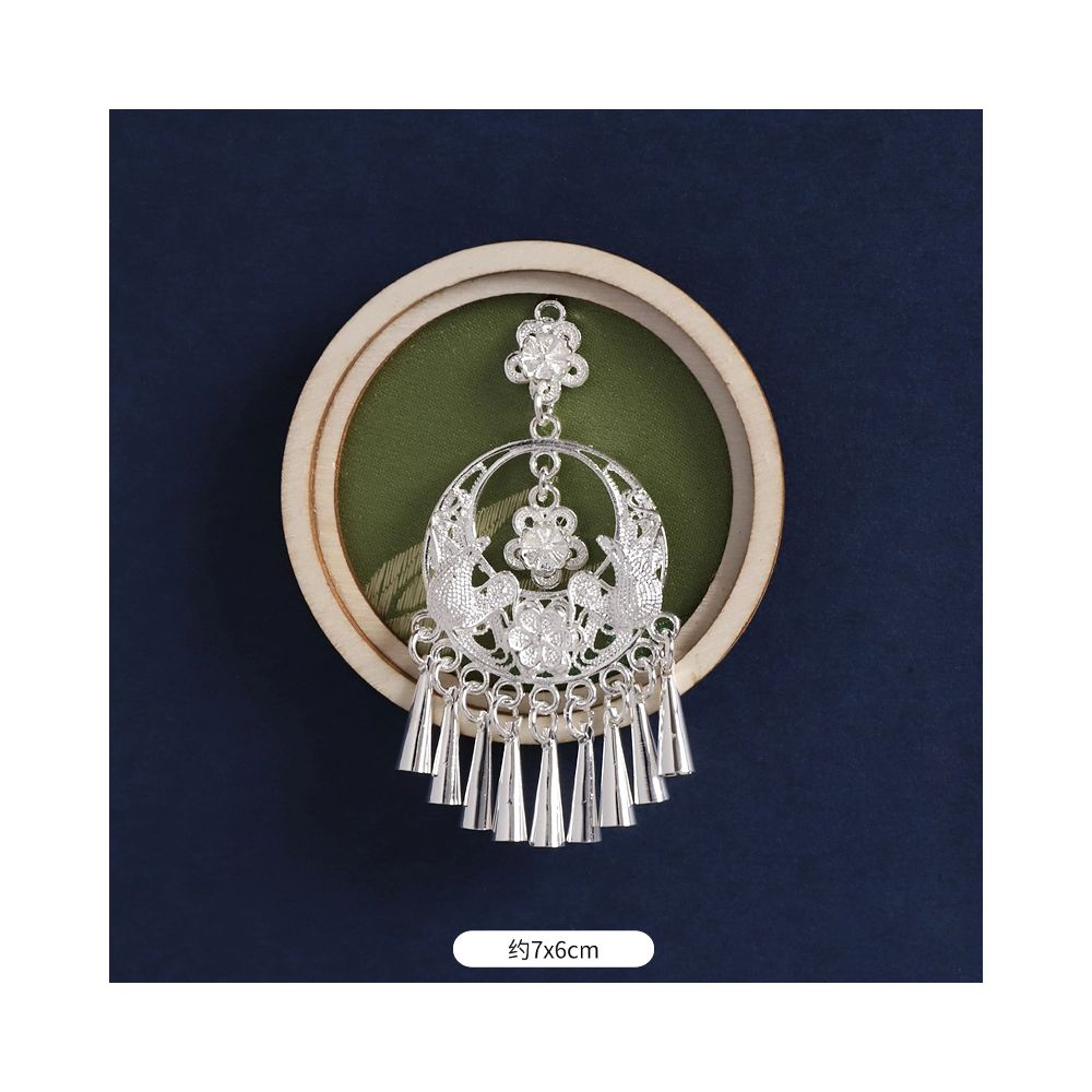 Silver Peacock Refrigerator Magnet