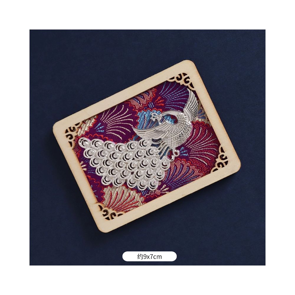 Silver Peacock Refrigerator Magnet