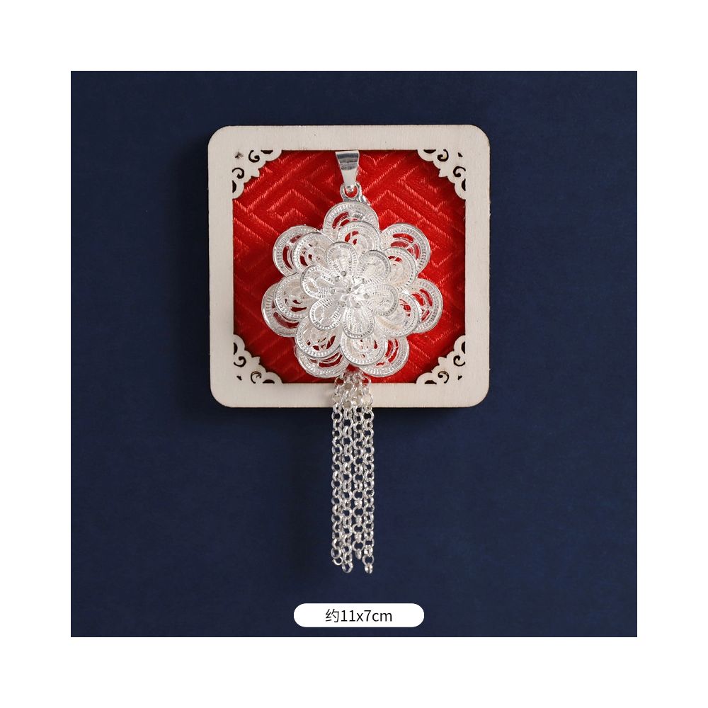 Silver Peacock Refrigerator Magnet